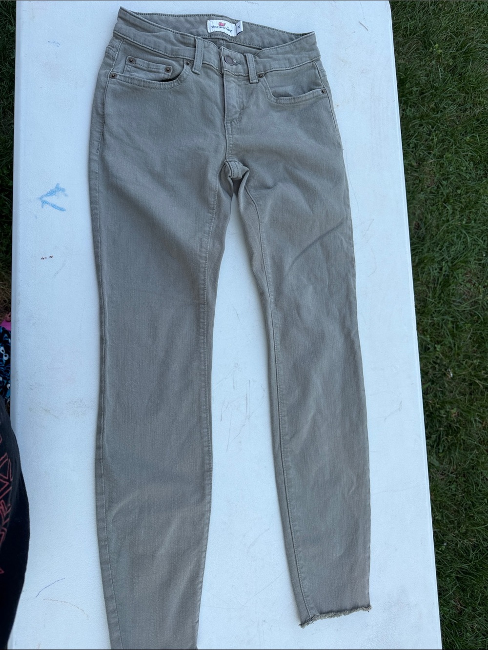 Vineyard Vines Olive-Taupe Pants with Pink Whale Label
